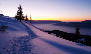 neve tramonto cielo