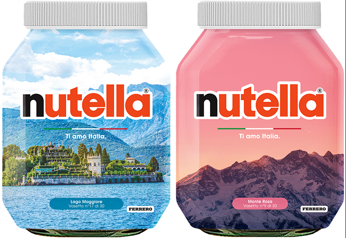 Der Monte Rosa und Lago Maggiore auf den neuen Nutella Gläser 