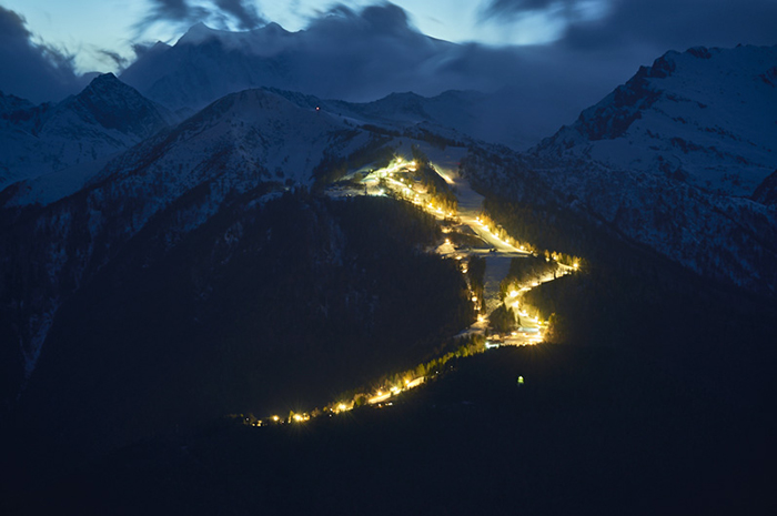 Abendskifahren in Ossola