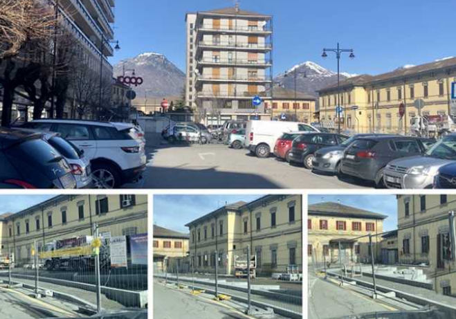 Der neue Parkplatz vor dem Bahnhof in Domodossola ist ab Montag fertig